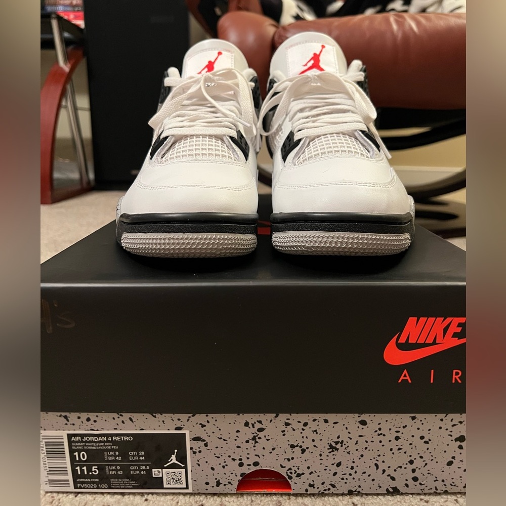 Jordan 4 Retro (2025) White Cement 
Worn 3x - Picture 2 of 11